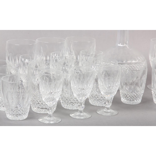 221 - A SUITE OF WATERFORD CRYSTAL 'COLLEEN' TABLE GLASS, comprising six large wines, six water glasses, s... 