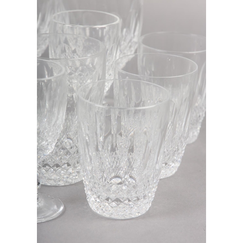 221 - A SUITE OF WATERFORD CRYSTAL 'COLLEEN' TABLE GLASS, comprising six large wines, six water glasses, s... 