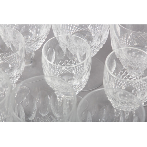 221 - A SUITE OF WATERFORD CRYSTAL 'COLLEEN' TABLE GLASS, comprising six large wines, six water glasses, s... 