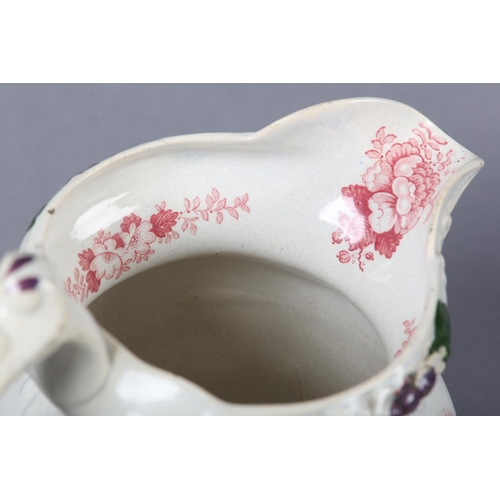 267 - A 19TH CENTURY STAFFORDSHIRE POTTERY JUG painted with Masonic emblems having moulded handle and rim ... 