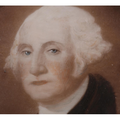 296 - PORTRAIT OF GEORGE WASHINGTON after Gilbert White, powdered wig, white cravat, brown jacket with hig... 