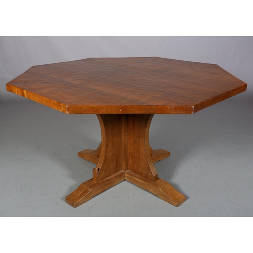 459 - TREVOR HUTCHINSON 'SQUIRRELMAN', an oak octagonal dining table on a cruciform pedestal and platform ... 