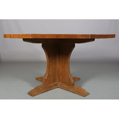 459 - TREVOR HUTCHINSON 'SQUIRRELMAN', an oak octagonal dining table on a cruciform pedestal and platform ... 