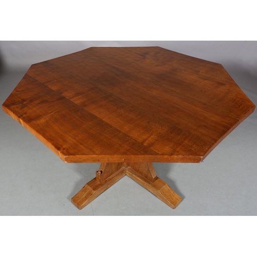 459 - TREVOR HUTCHINSON 'SQUIRRELMAN', an oak octagonal dining table on a cruciform pedestal and platform ... 