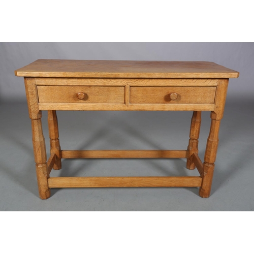 461 - TREVOR HUTCHINSON 'SQUIRRELMAN', side table, rectangular, having two drawers to the apron with turne... 