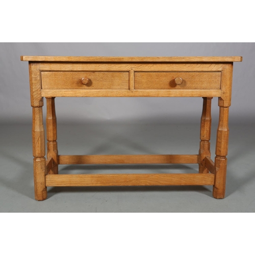 461 - TREVOR HUTCHINSON 'SQUIRRELMAN', side table, rectangular, having two drawers to the apron with turne... 