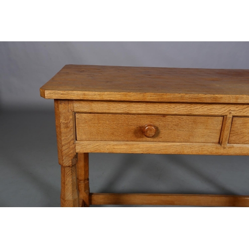 461 - TREVOR HUTCHINSON 'SQUIRRELMAN', side table, rectangular, having two drawers to the apron with turne... 