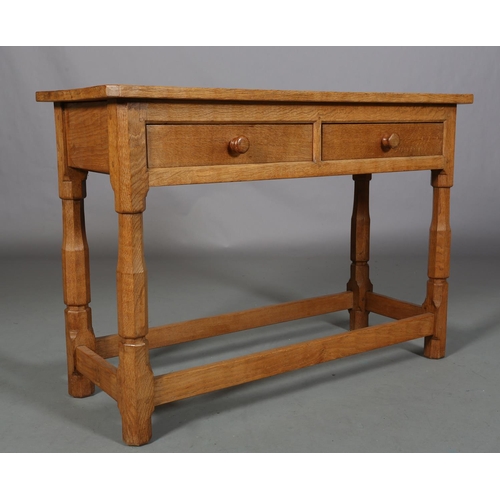 461 - TREVOR HUTCHINSON 'SQUIRRELMAN', side table, rectangular, having two drawers to the apron with turne... 