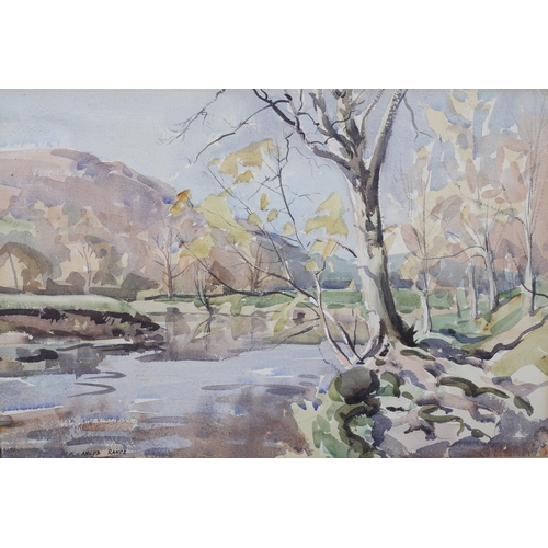 446 - ARR ANGUS RANDS (1922-1985), Burnsall Fell in October, watercolour, signed to lower left, 35.5cm x 5... 