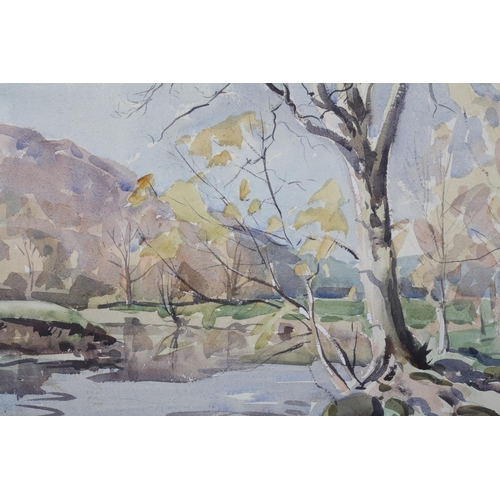 446 - ARR ANGUS RANDS (1922-1985), Burnsall Fell in October, watercolour, signed to lower left, 35.5cm x 5... 