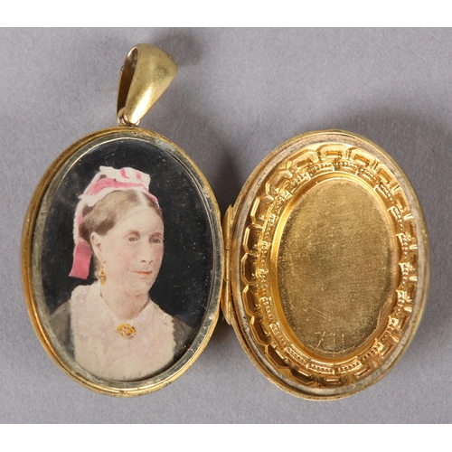 359 - A VICTORIAN ENAMEL AND SEED PEARL LOCKET in 9ct gold, star set front and centre with graduated pearl... 