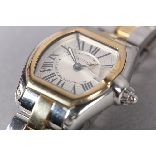 403 - A CARTIER  ROADSTER QUARTZ WRISTWATCH REF 2675, in bi-metal tonneau case no 636241CE, quartz date mo... 