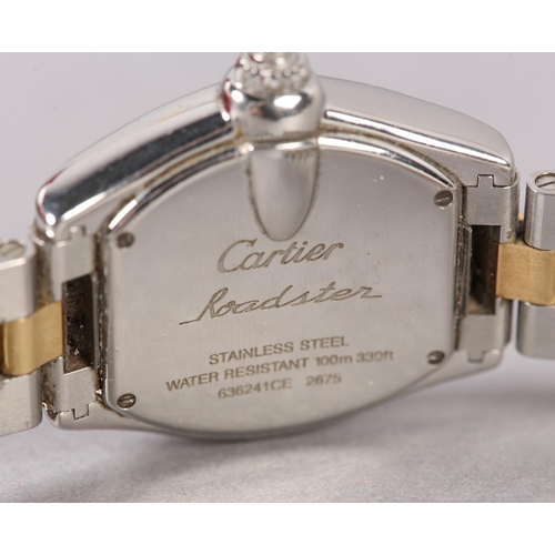 403 - A CARTIER  ROADSTER QUARTZ WRISTWATCH REF 2675, in bi-metal tonneau case no 636241CE, quartz date mo... 