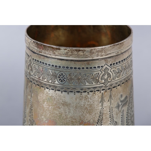 325 - A VICTORIAN SILVER TANKARD, Exeter 1879, for Josiah William & Co, all over foliate swag engraved wit... 