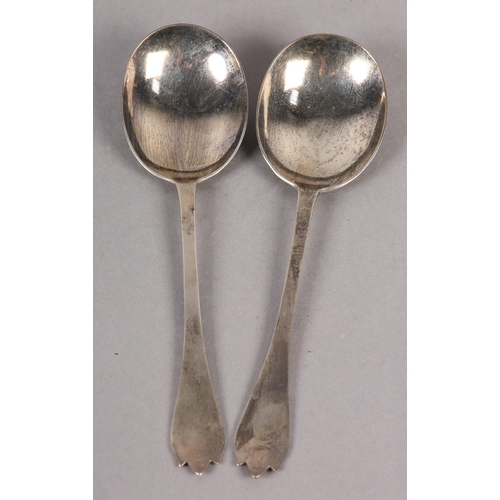 328 - A PAIR OF GEORGE V SILVER SERVING SPOONS, London 1922 for Josiah Williams & Co (David Landsborough F... 