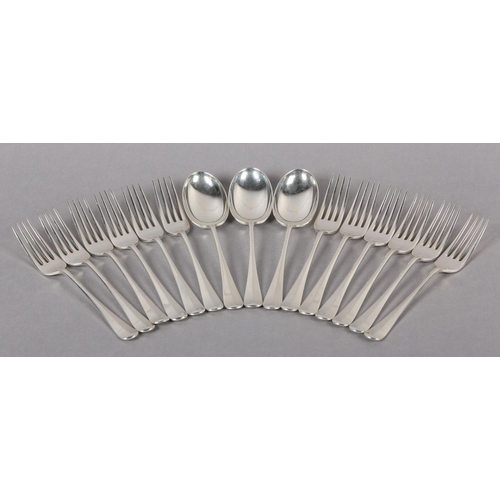 310 - A SET OF TWELVE GEORGE VI SILVER DESSERT FORKS, Sheffield 1938 for Cooper Brothers & Son Ltd, rat ta... 