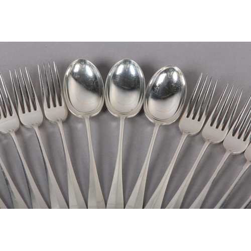 310 - A SET OF TWELVE GEORGE VI SILVER DESSERT FORKS, Sheffield 1938 for Cooper Brothers & Son Ltd, rat ta... 