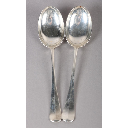 315 - A PAIR OF GEORGE VI SILVER TABLE SPOONS, Sheffield 1938 for Cooper Brothers & Sons Ltd, rat tail, ap... 