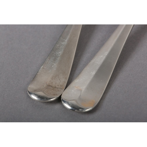 315 - A PAIR OF GEORGE VI SILVER TABLE SPOONS, Sheffield 1938 for Cooper Brothers & Sons Ltd, rat tail, ap... 