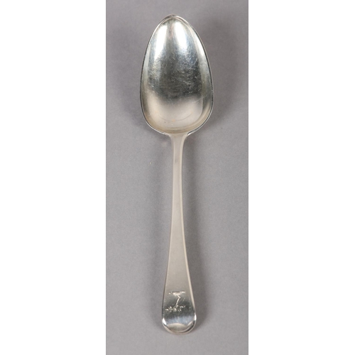 318 - A GEORGE III SILVER TABLE SPOON, London 1806 for George Smith IV, Hanoverian pattern engraved with d... 