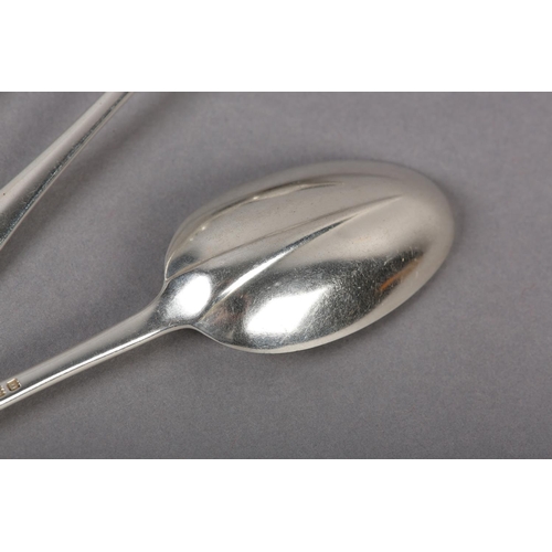 319 - A SET OF SIX GEORGE V SILVER DESSERT SPOONS, London 1928 for Crichton Brothers, rat tail, approximat... 