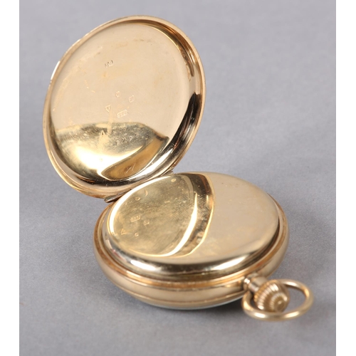 408 - A GEORGE V POCKET WATCH BY THOMAS RUSSELL & SON LIVERPOOL in 9ct gold open face case No 9795, Swiss ... 