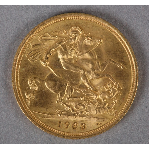 411 - A QUEEN ELIZABETH II 1963 SOVEREIGN