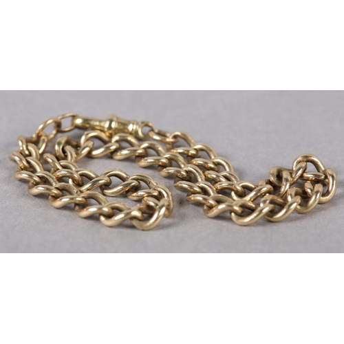 344 - A BRACELET in 9ct gold curb links with swivel fasteners, approximate length 23cm, approximate weight... 