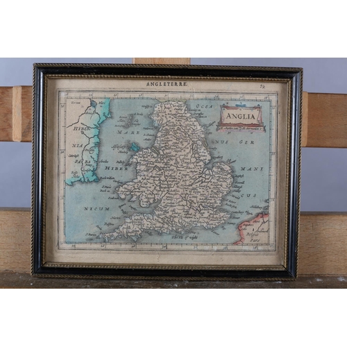 201 - MERCATOR, HONDIUS, JAUSSON circa 1634, Anglia, from Atlas Minor, engraved and hand-tinted, 16.5cm x ... 