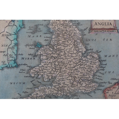 201 - MERCATOR, HONDIUS, JAUSSON circa 1634, Anglia, from Atlas Minor, engraved and hand-tinted, 16.5cm x ... 