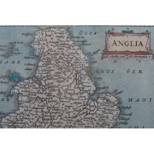 201 - MERCATOR, HONDIUS, JAUSSON circa 1634, Anglia, from Atlas Minor, engraved and hand-tinted, 16.5cm x ... 