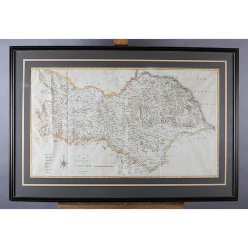 199 - J. CARY THE NORTH RIDING OF YORKSHIRE circa 1800 engraved and hand-tinted with list of Wapentakes, 4... 