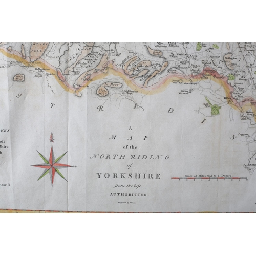 199 - J. CARY THE NORTH RIDING OF YORKSHIRE circa 1800 engraved and hand-tinted with list of Wapentakes, 4... 