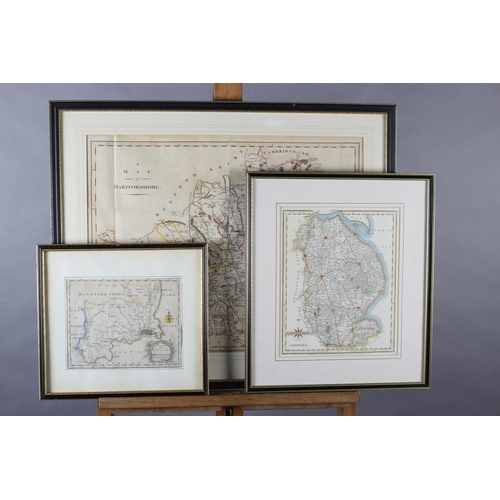 200 - J. CARY MAP OF HARTFORDSHIRE (HERTFORDSHIRE) PUB BY JOHN STOCKDALE circa 1805, engraved and hand tin... 