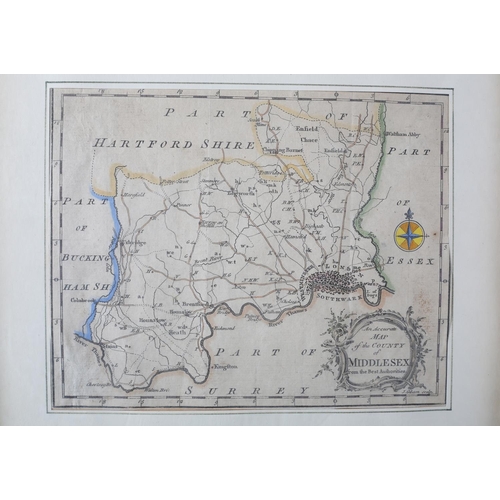 200 - J. CARY MAP OF HARTFORDSHIRE (HERTFORDSHIRE) PUB BY JOHN STOCKDALE circa 1805, engraved and hand tin... 