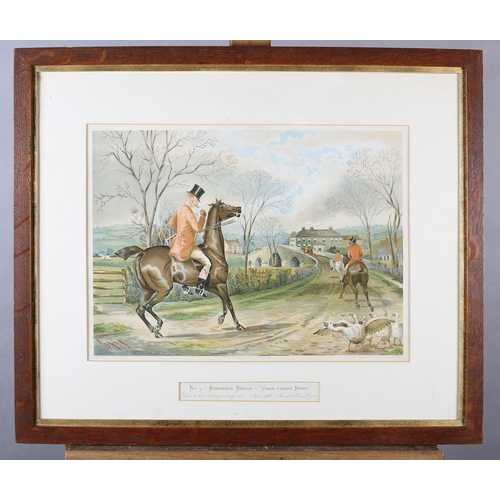 448 - E KAUFMANN AFTER H WATKINS WILD, (19th century), The Bramham Hunt, a set of six chromolithographs, e... 