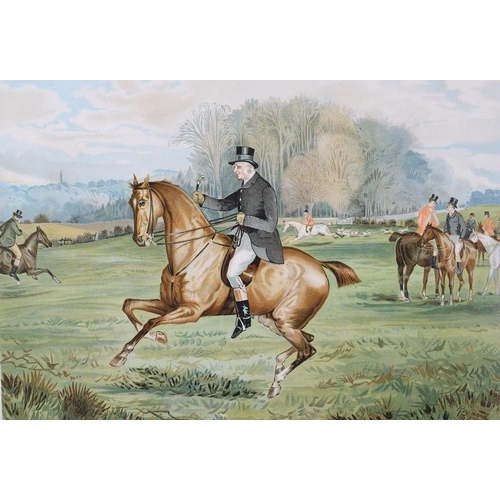 448 - E KAUFMANN AFTER H WATKINS WILD, (19th century), The Bramham Hunt, a set of six chromolithographs, e... 