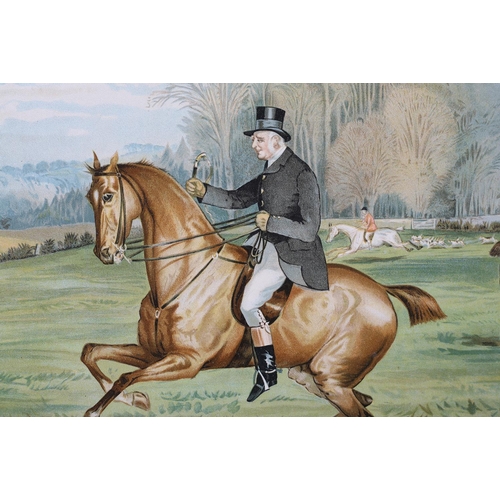 448 - E KAUFMANN AFTER H WATKINS WILD, (19th century), The Bramham Hunt, a set of six chromolithographs, e... 