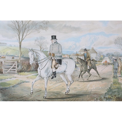 448 - E KAUFMANN AFTER H WATKINS WILD, (19th century), The Bramham Hunt, a set of six chromolithographs, e... 