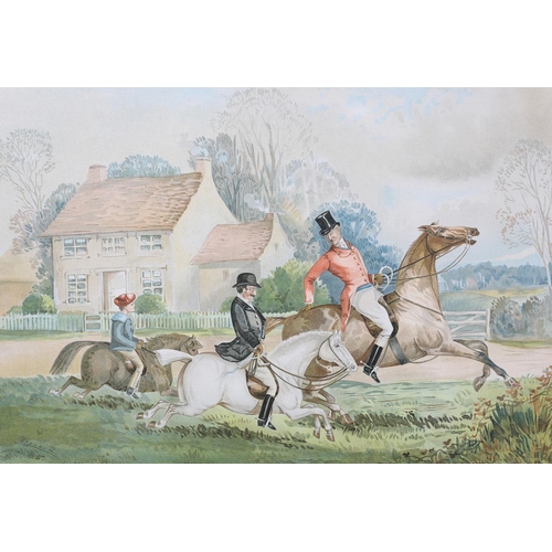 448 - E KAUFMANN AFTER H WATKINS WILD, (19th century), The Bramham Hunt, a set of six chromolithographs, e... 