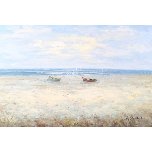 423 - HECTOR PAULSON (French 20th/21st century), Seascape, oil on canvas, signed to lower right and verso ... 