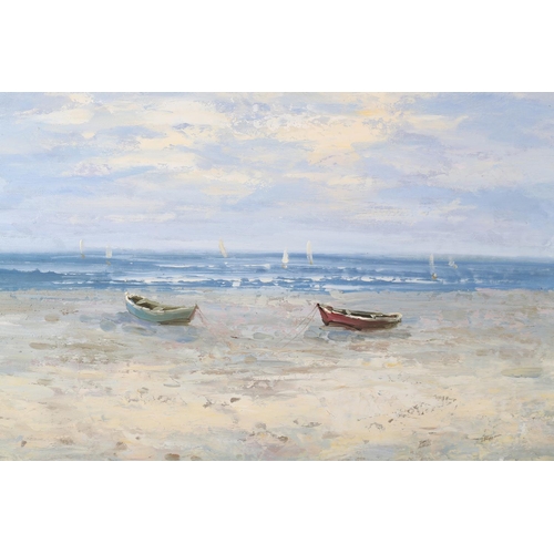 423 - HECTOR PAULSON (French 20th/21st century), Seascape, oil on canvas, signed to lower right and verso ... 