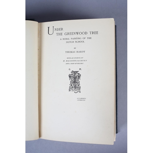 186 - HARDY, THOMAS - UNDER THE GREENWOOD TREE, 1st ed. 1896, pub. Osgood, McIlvaine & Co, London, sepia f... 