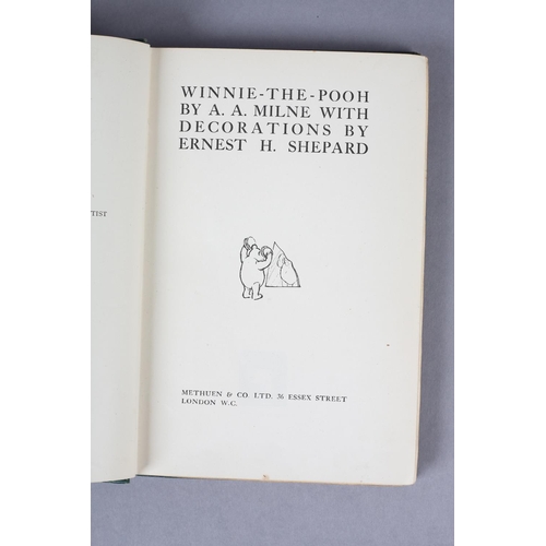 187 - MILNE, A A - WINNIE THE POOH, 1st ed. 1926, pub. Metheun & Co Ltd, London numerous illus. by E H. Sh... 