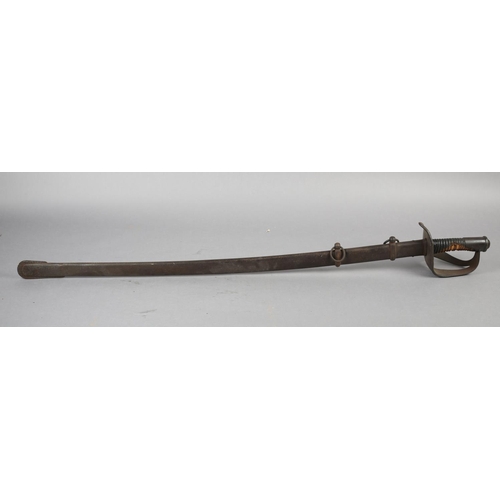 159 - A 19TH CENTURY ITALIAN M1860 CAVALRY SWORD,  having a 90cm fullered blade, stamped HARTKOPF, steel h... 