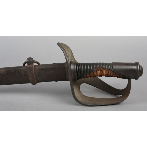 159 - A 19TH CENTURY ITALIAN M1860 CAVALRY SWORD,  having a 90cm fullered blade, stamped HARTKOPF, steel h... 