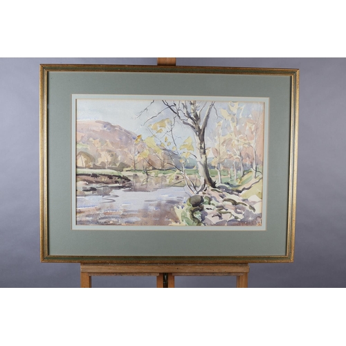 446 - ARR ANGUS RANDS (1922-1985), Burnsall Fell in October, watercolour, signed to lower left, 35.5cm x 5... 