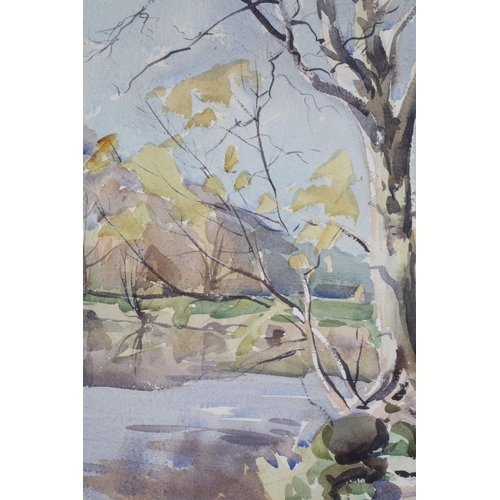 446 - ARR ANGUS RANDS (1922-1985), Burnsall Fell in October, watercolour, signed to lower left, 35.5cm x 5... 