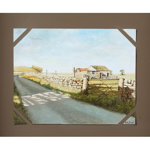 430 - ARR NEIL SIMONE (b.1947) 'Fragments' field and barn beside a country lane, as a photograph in an alb... 