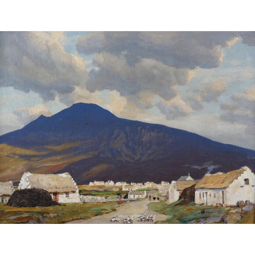 413 - EDWARD LOUIS LAWRENSON (1868-1934) Pollagh, Achill, oil on board, signed to lower left, title attrib...